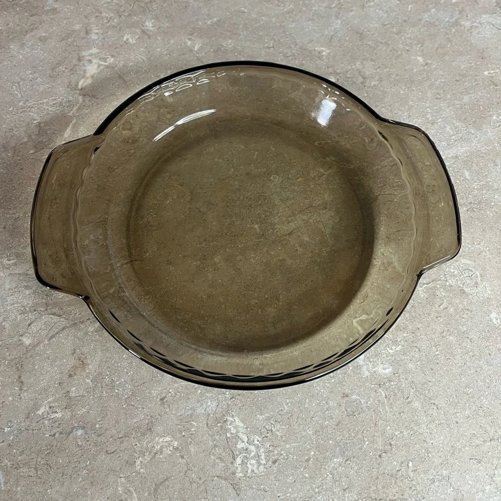 Vintage Anchor Hocking Amber Glass Pie Pan